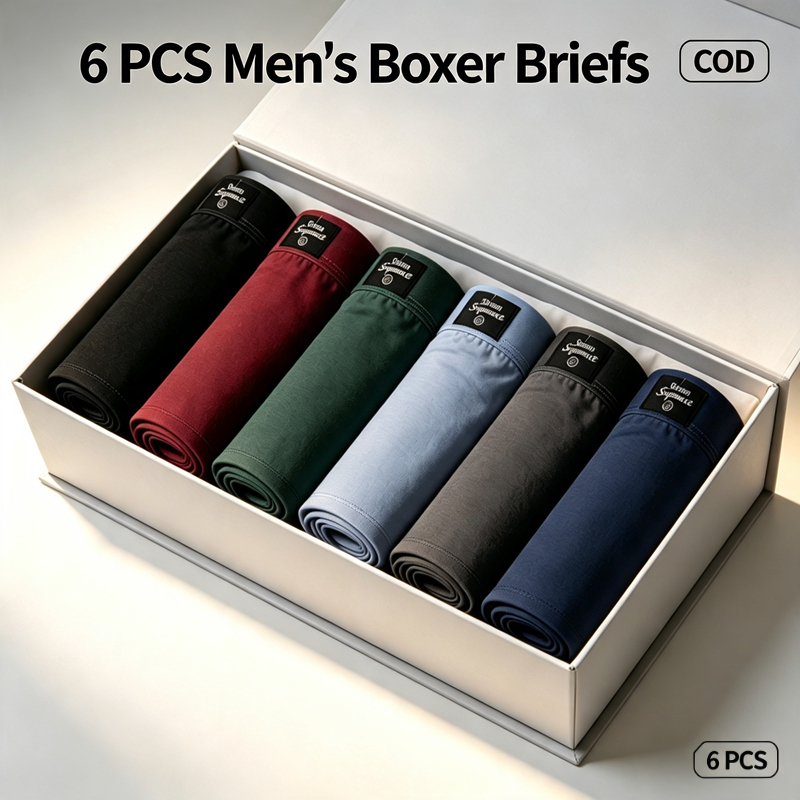 6PCS Boxer for Men's Underwear Cotton Boxer Briefs Sports Breathable Antibacterial Moisture wicking