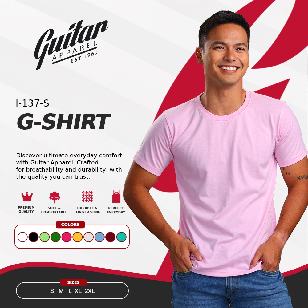Guitar Apparel Men Premium Plain Color T-Shirt Cotton I-137S G-Shirt 1