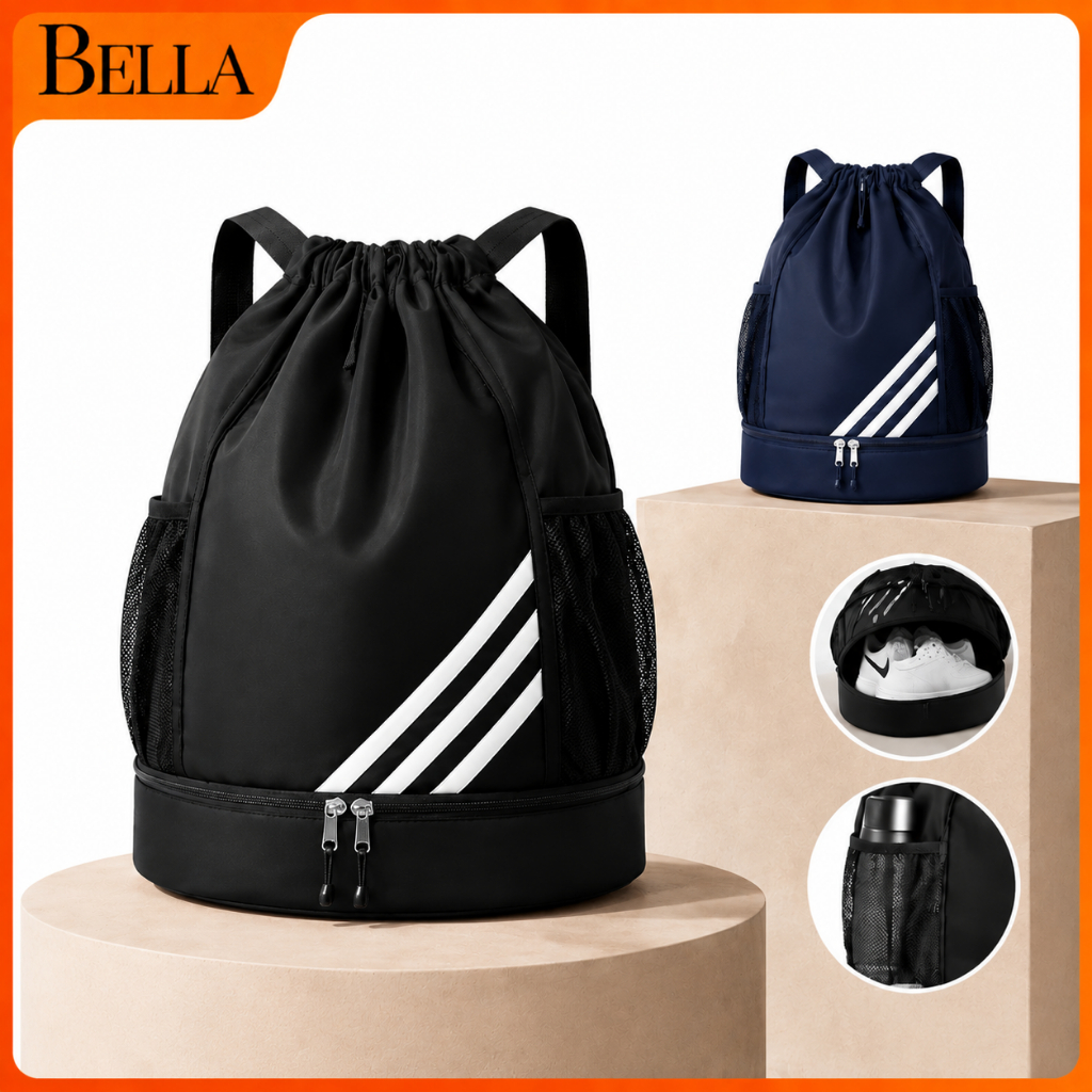 Bella Drawstring Backpack Bag Outdoor Waterproof Sports Bag Unisex Nylon Sling Ultralight Gym Bag