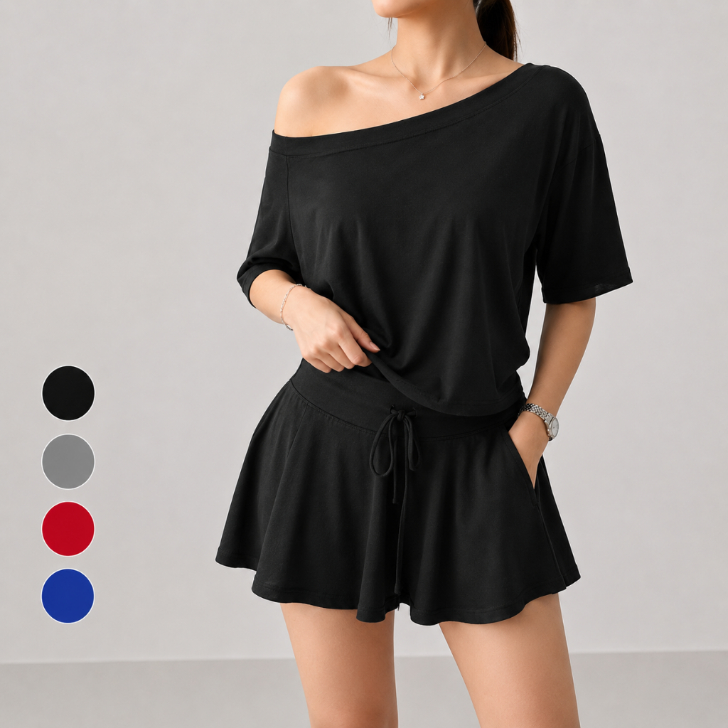 DM SKATER SKIRT TERNO COORDS | longer skirt version | Soft Comfy Two Piece Skirt & Top
