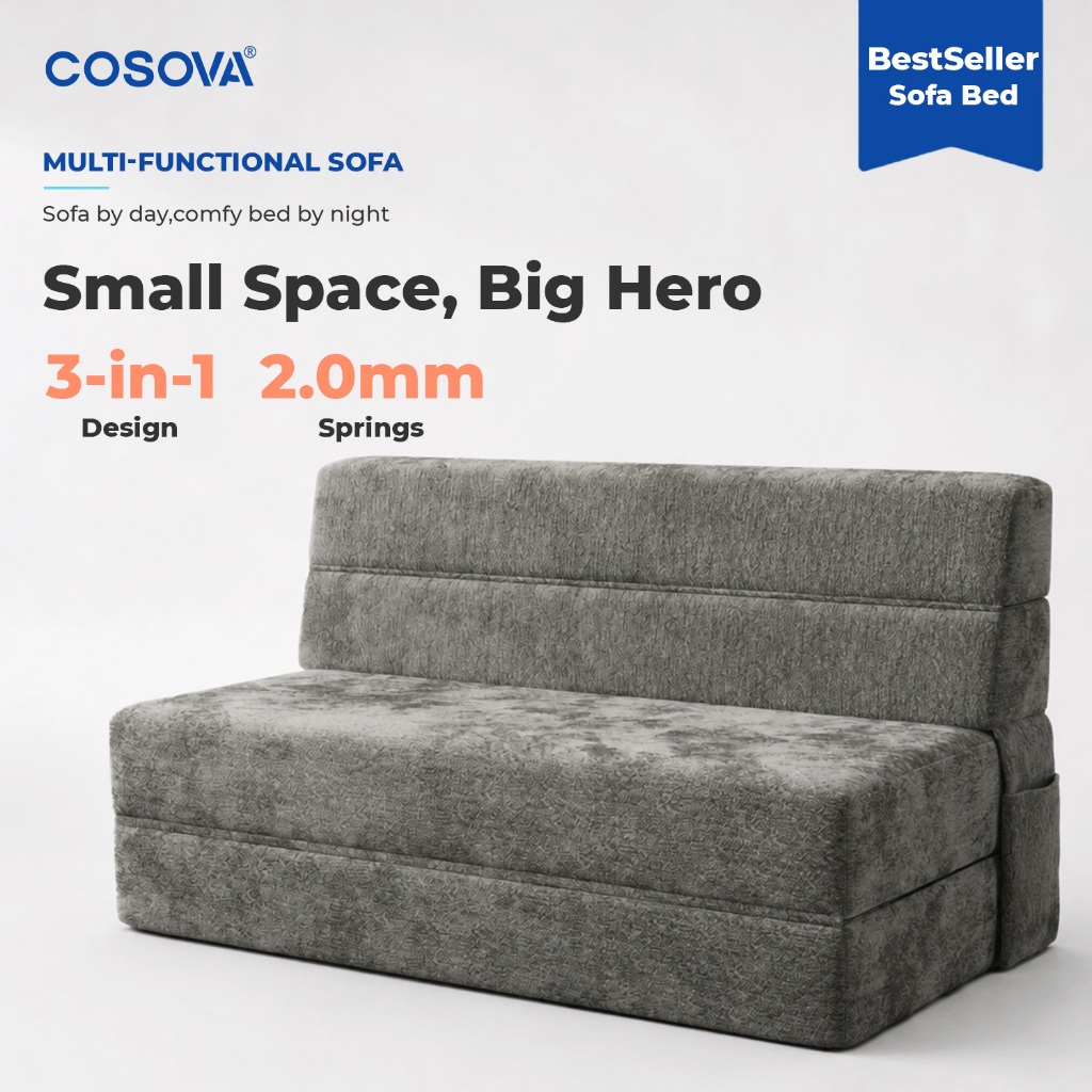 COSOVA Compressed Sofa Bed Apartment Living Room Bedroom Household Foldable Washable