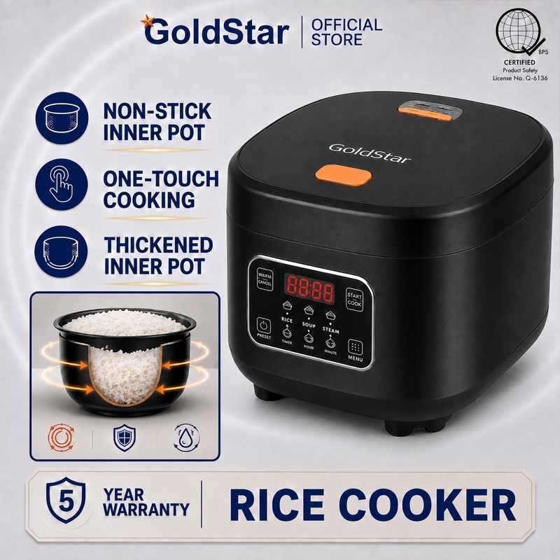 Gold Star Rice Cooker 5L Large Capacity Standard Multifunctional Electric Cooker Non stick