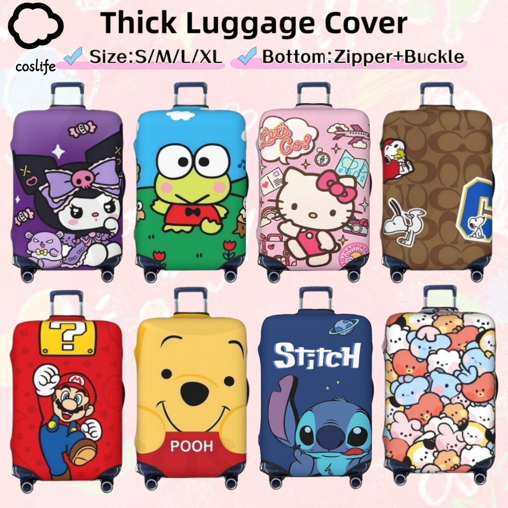 Coslife Cartoon Luggage Covers Suitcase Thick Elastic Travel Bag Protector Anti Dust Scratch Proof