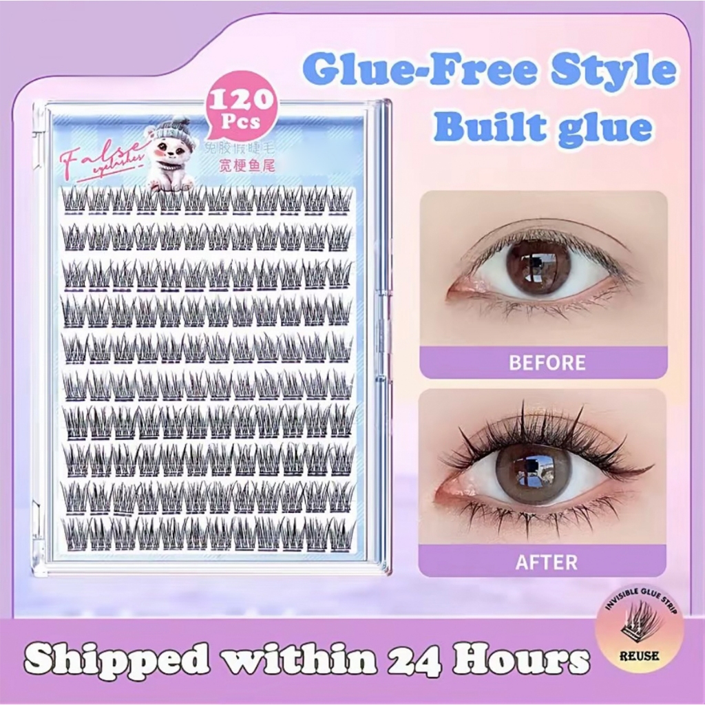 100-120 Cluster False Eyelashes Self-Adhesive New Upgraded Softer Lashes Glue-Free 10-12mm