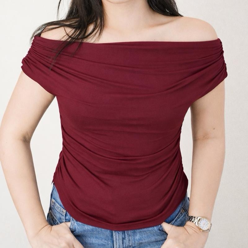 Gotu.Ph Athena Asymmetrical Off Shoulder Double Lining Top