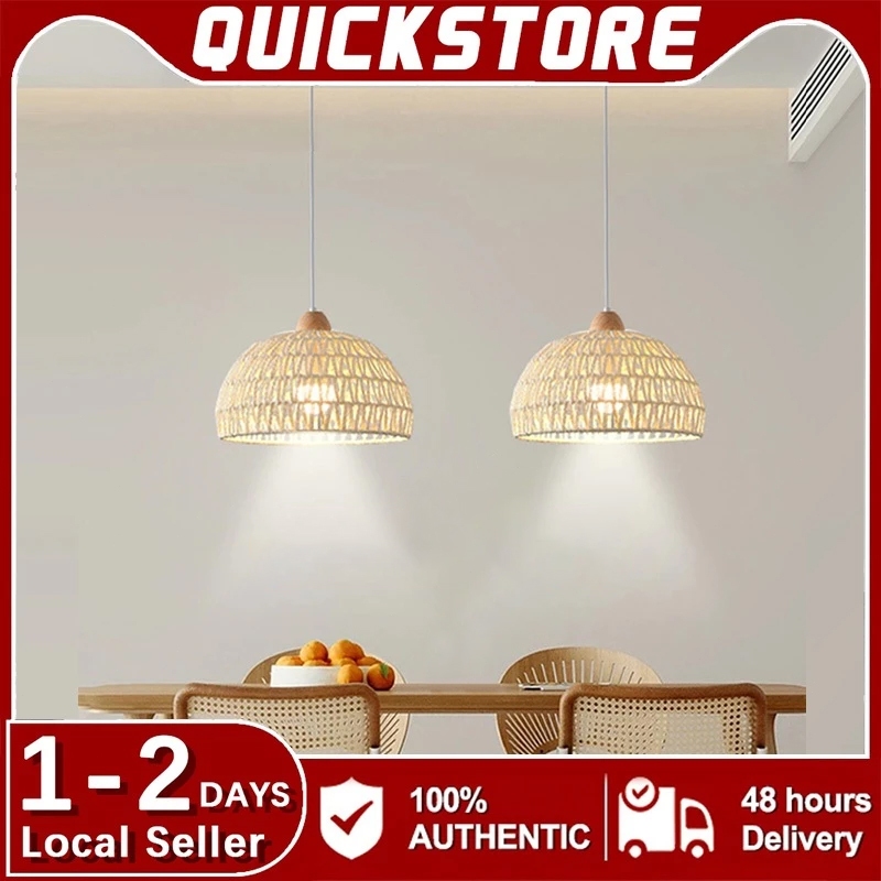 Pendant Light Bohemian Rattan Chandelier ceiling light Dining Room Bar Counter Adjustable Drop Light