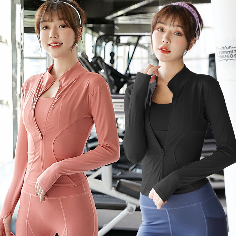 Long Sleeve Yoga Jacket Sports Top Drifit Shirt Gym Pickleball Outfit Running Jogging Wear