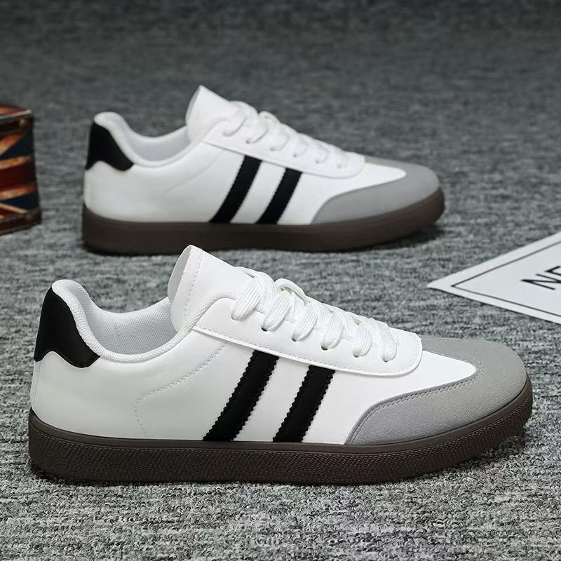 2026 New Arrival 3-Stripes Retro Sneakers, Gum Sole Soft Leather Unisex Casual Low Top Trainers