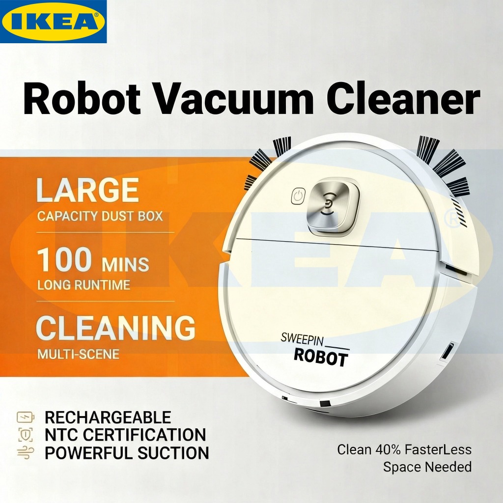 USB Sweeping Robot Vacuum Cleaner Mopping 3 In 1 Smart Wireless 1800Pa Dragging Cleaning Sweep Floor
