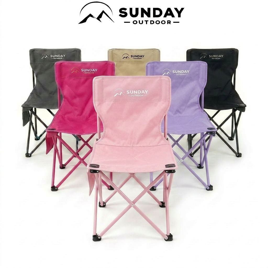 Sunday Outdoor ODF002 Foldable Chair Portable Camping Picnic Beach Chair White Black Grey Kahki