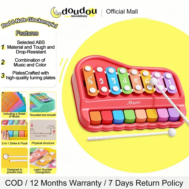 doudou Colorful Early Education 2in1 Xylophone Piano-Interactive Learning Musical Instrument Toy