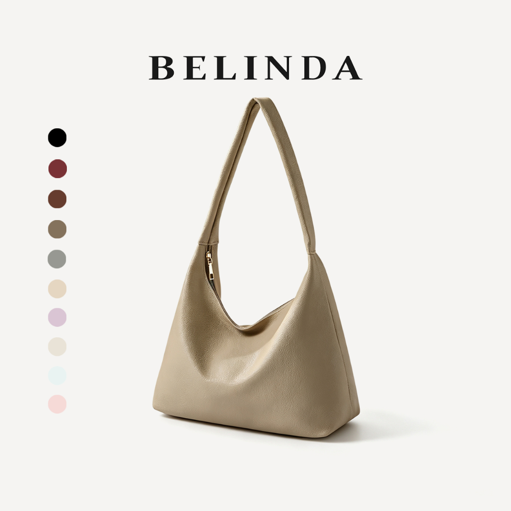 BELINDA Totebag For Woman Large Capacity PU Leather Waterproof Simple Fashion Shoulder Bag CP086