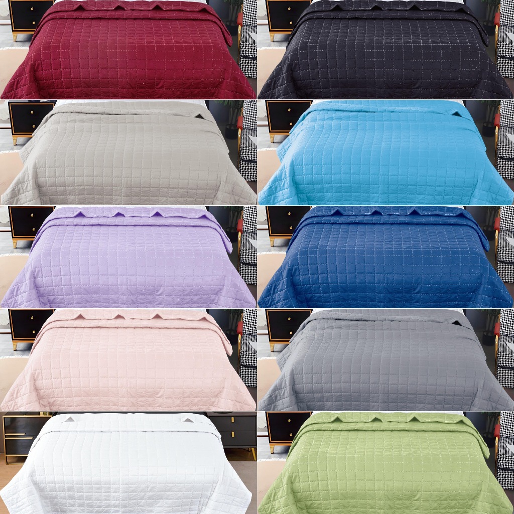 Plain Comforter Quilt Cotton Fabric Soft Solid Color Skin Friendly (DOUBLE,QUEEN AND KING SIZE)