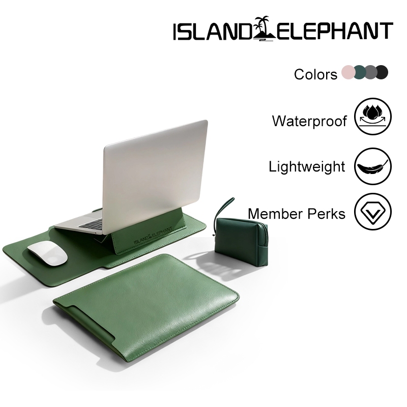 ISLAND ELEPHANT 3-in-1 Waterproof Laptop Sleeve – Fits 13-16 Laptops/Tablets | Protective Pouch