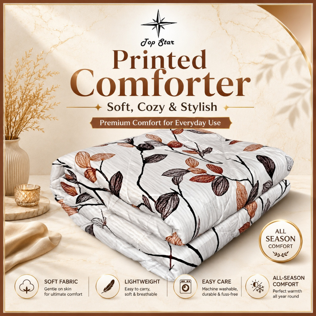 Queen Size Comforter Us Cotton Non Fading (180*220cm)