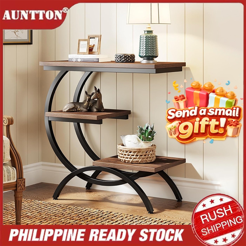 ❗️COD❗️C-Shaped Side Table 3-Tier Wooden End Table Sofa Side Storage Rack For Living Room Bedroom
