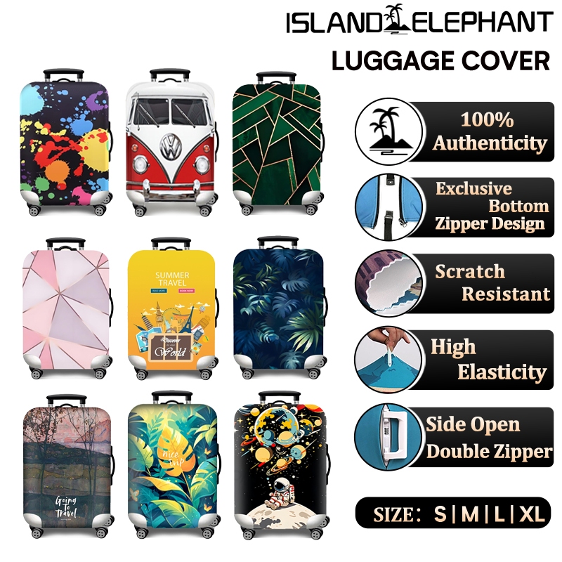 ISLAND ELEPHANT Luggage Cover Protector Thickened Anti Scratch 20-28 inch Double Zipper Elastic