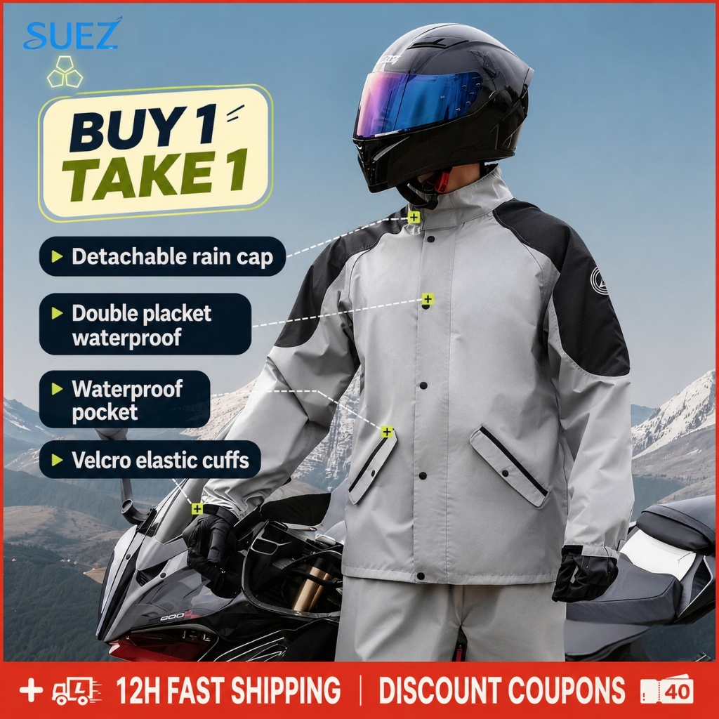 Suez RainCoat For Men/motorcycle Kapote Rain Coat For Women Makapal Waterproof Jacket Set