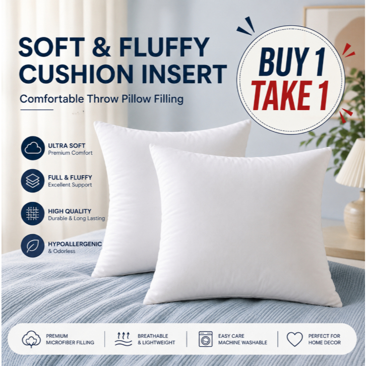 (BUY 1 TAKE 1)Soft Throw Pillow CushionFluffy Sofa Pillow 40x40 45x45 50x50 cm Home Decor Pillow