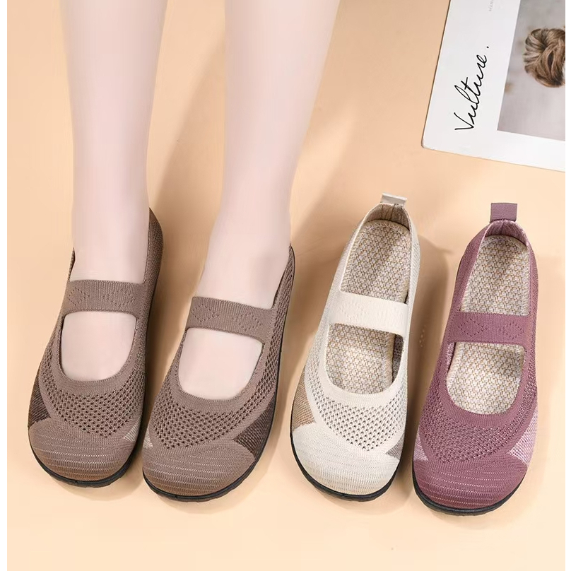 LYS Fashion Women Mesh Doll Shoes Office Flat Shoes walking Daily Loafer