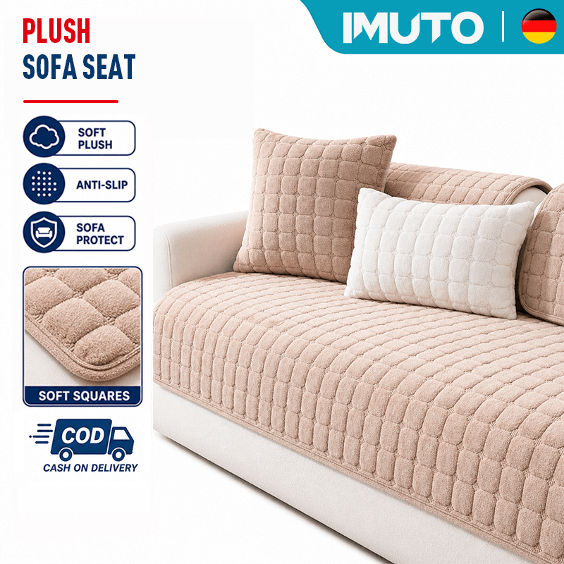 IMUTO Non-Slip Sofa Cushion Cover Set Velvet for L Shape Sectional Couch Seat Furniture Protector