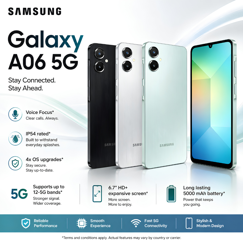 Samsung Galaxy A06 5G | Smartphone | 50MP Camera | 5000mAh Battery | 2 Years Warranty