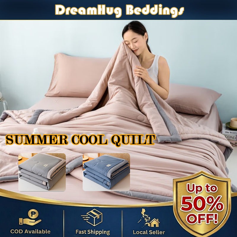 Plain Color Comforter Us Cotton Non Fading Double/Queen/King Cooling Blanket Breathable Cooler Quilt
