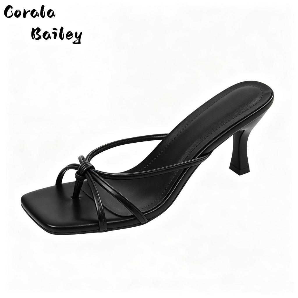 Corala Bailey Stylish square-toe sandals, women's style 7CM