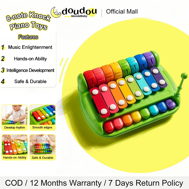 doudou 2 in 1 Kids Musical Piano 8-note Knock Xylophone Toy Early Educational Learning Instrument