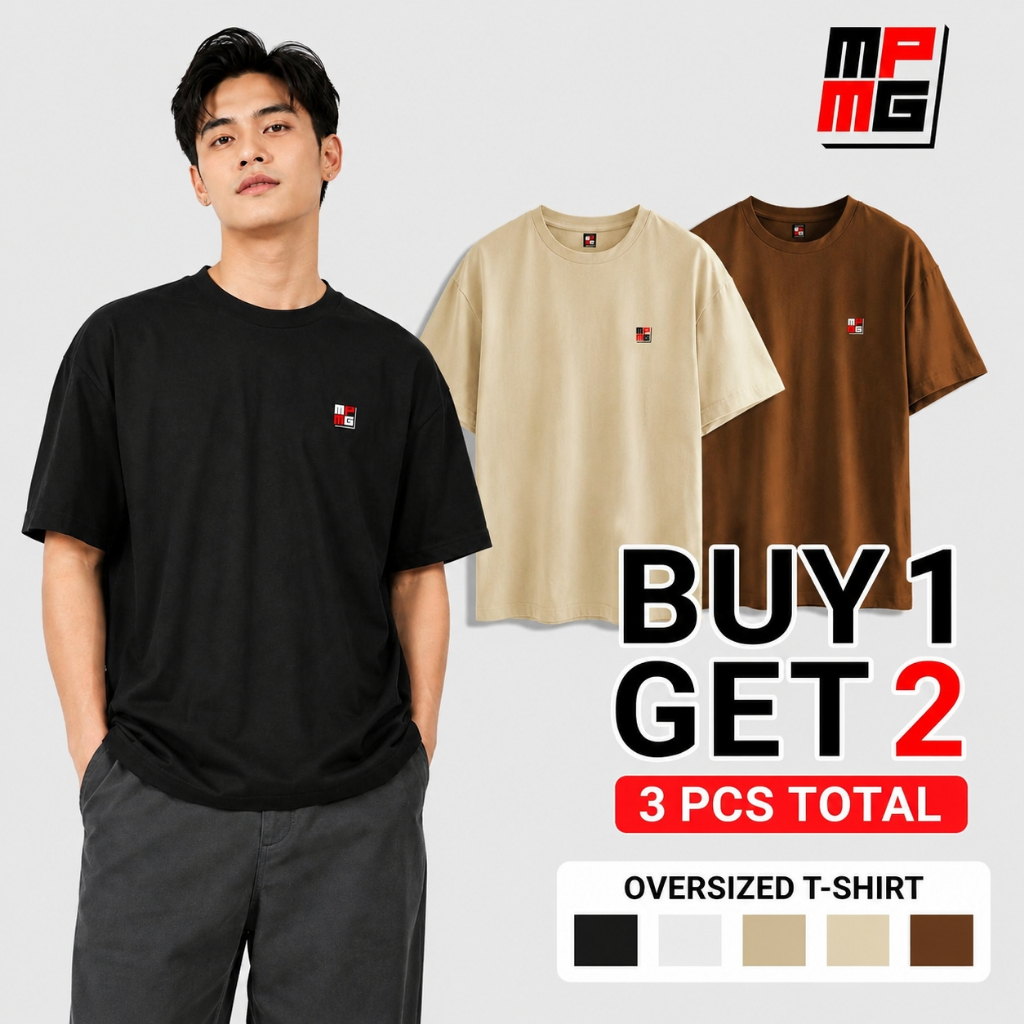 MPMG Buy 1 Get 2 Plain Shirt Oversized Tshirt Clothes Menswear Top Streetwear