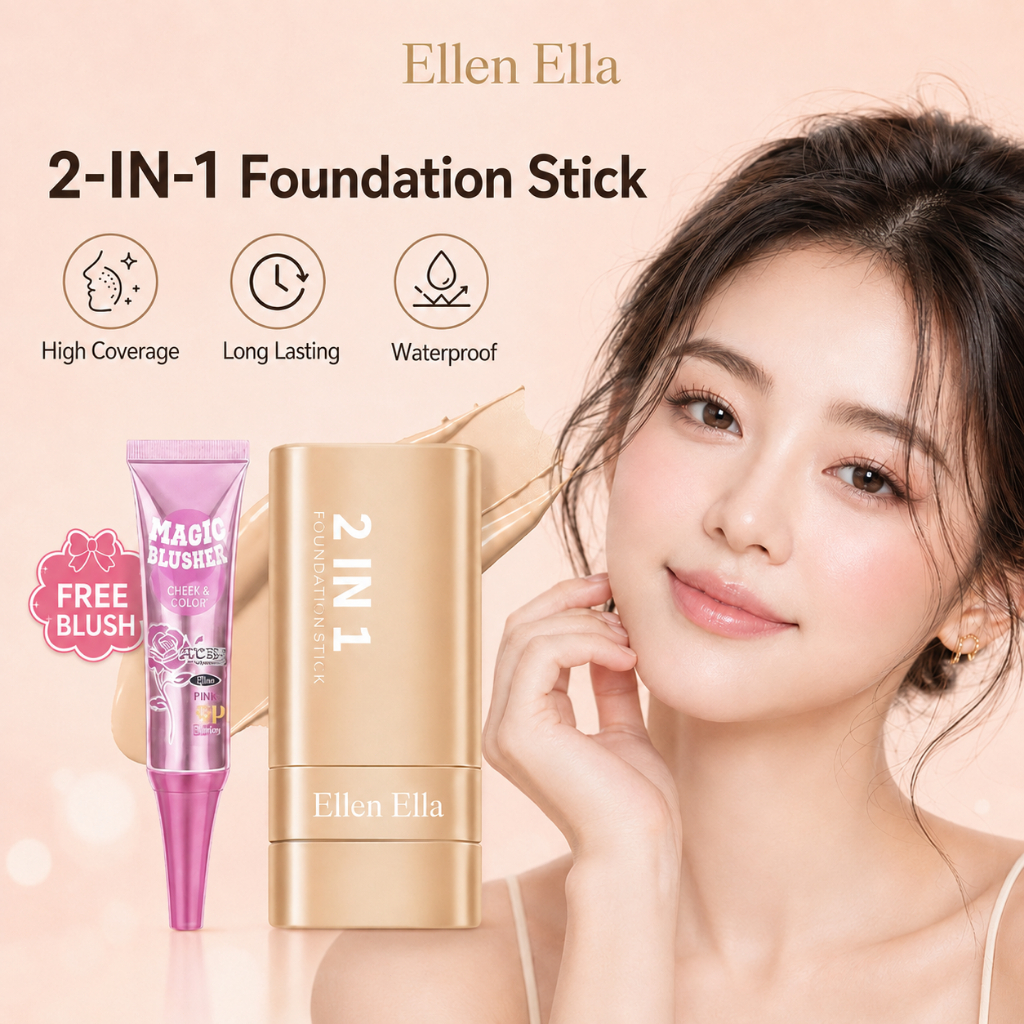 Ellen Ella Skincare Makeup Set Flawless Korean Foundation Stick Liquid Blusher Long Lasting