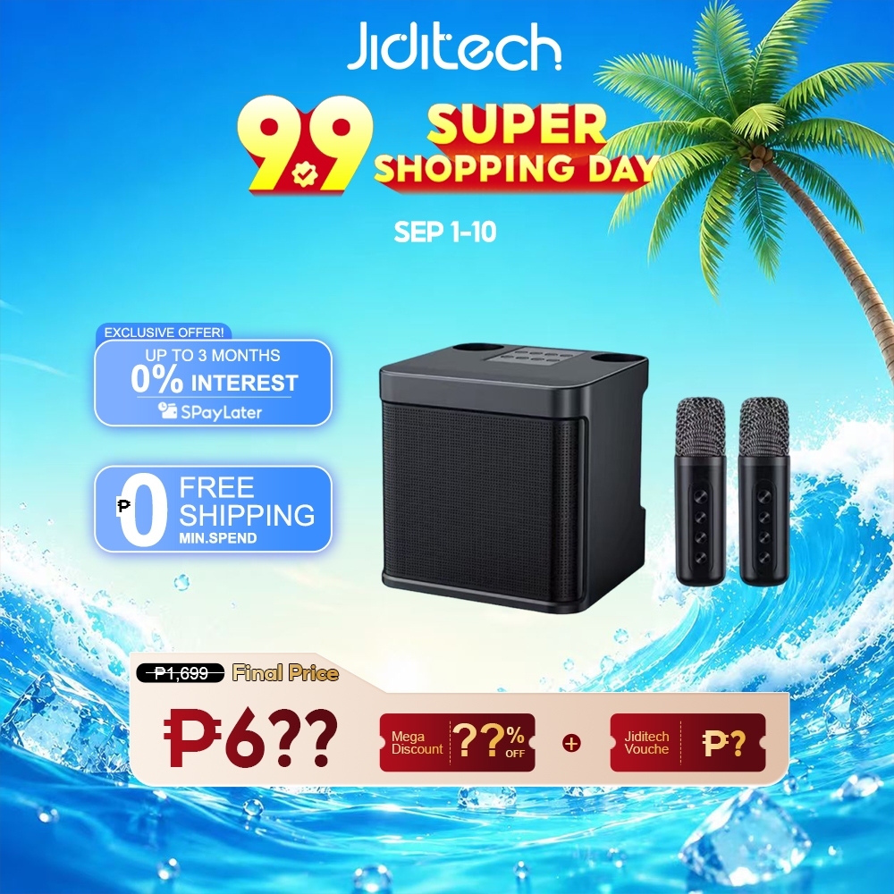 Jiditech Wireless Bluetooth Speaker with mic 3D Stereo Amplifier Portable Speaker Dual Microphone