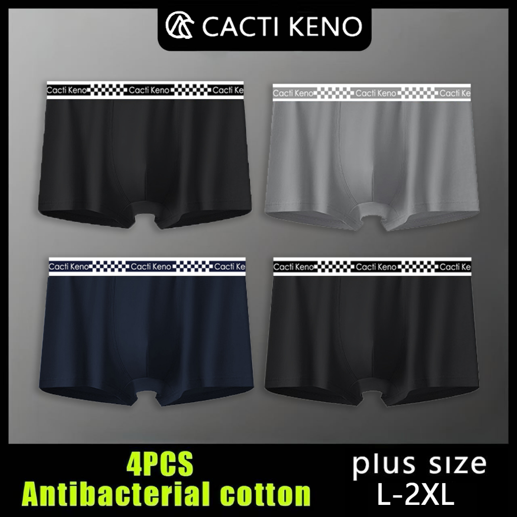 4 PCS Cacti Keno Boxer Brief for Men Cotton Boxer Short for Men plus size men underwear M-2XL