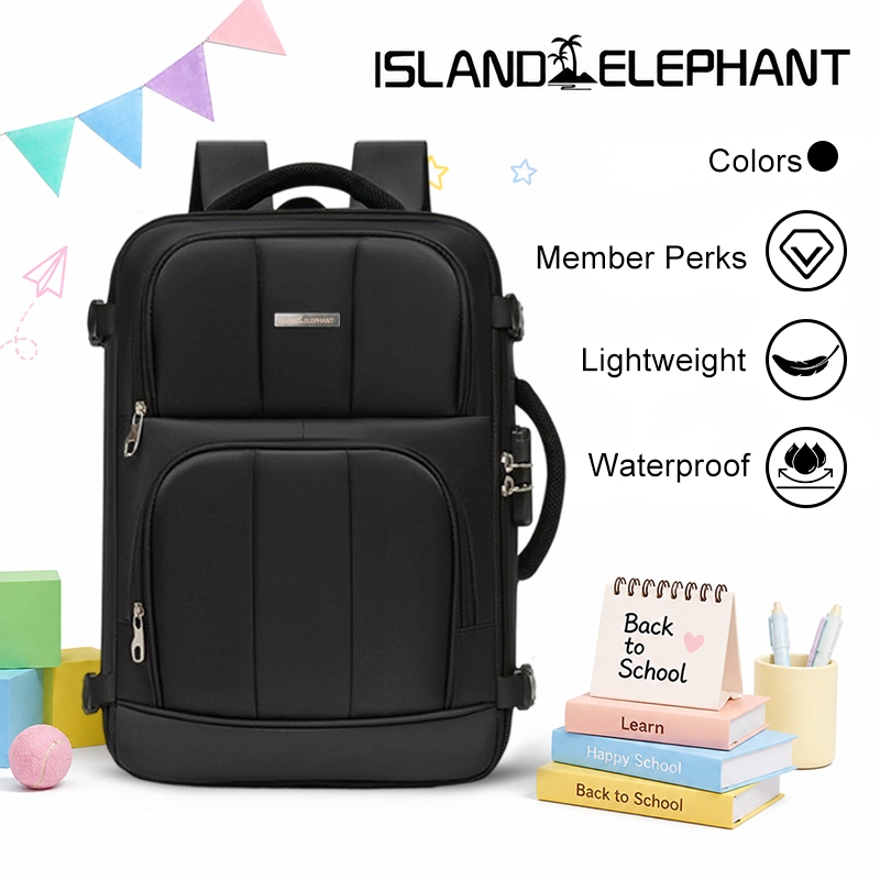 ISLAND ELEPHANT Business Travel Backpack Men Waterproof Large Capacity Lockable Flight Bag