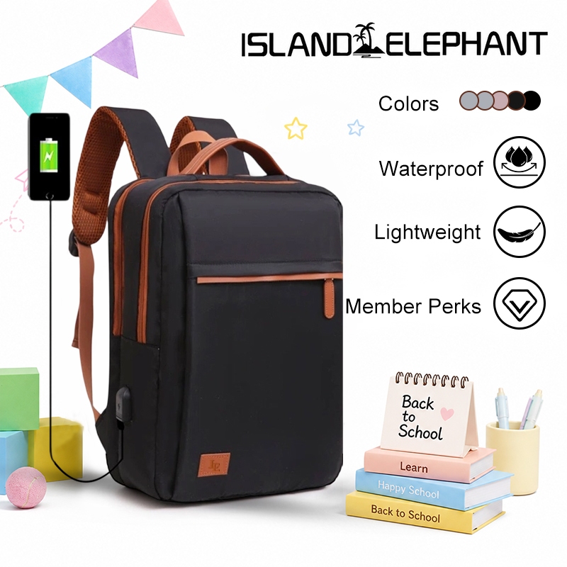 ISLAND ELEPHANT Laptop Bag 16inch Waterproof Travel Backpack Breathable Large Capacit