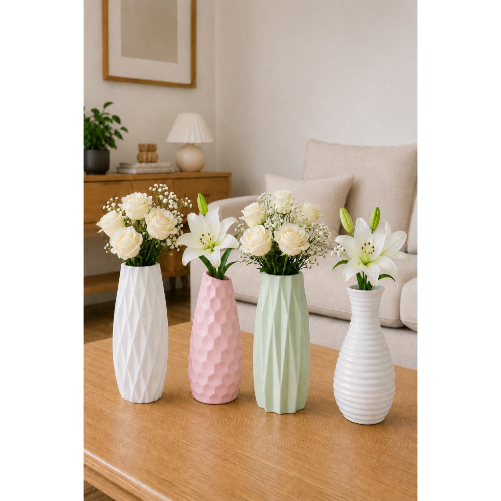 Elegant Plastic Flower Vase – Modern Decorative Vase for Home & Office