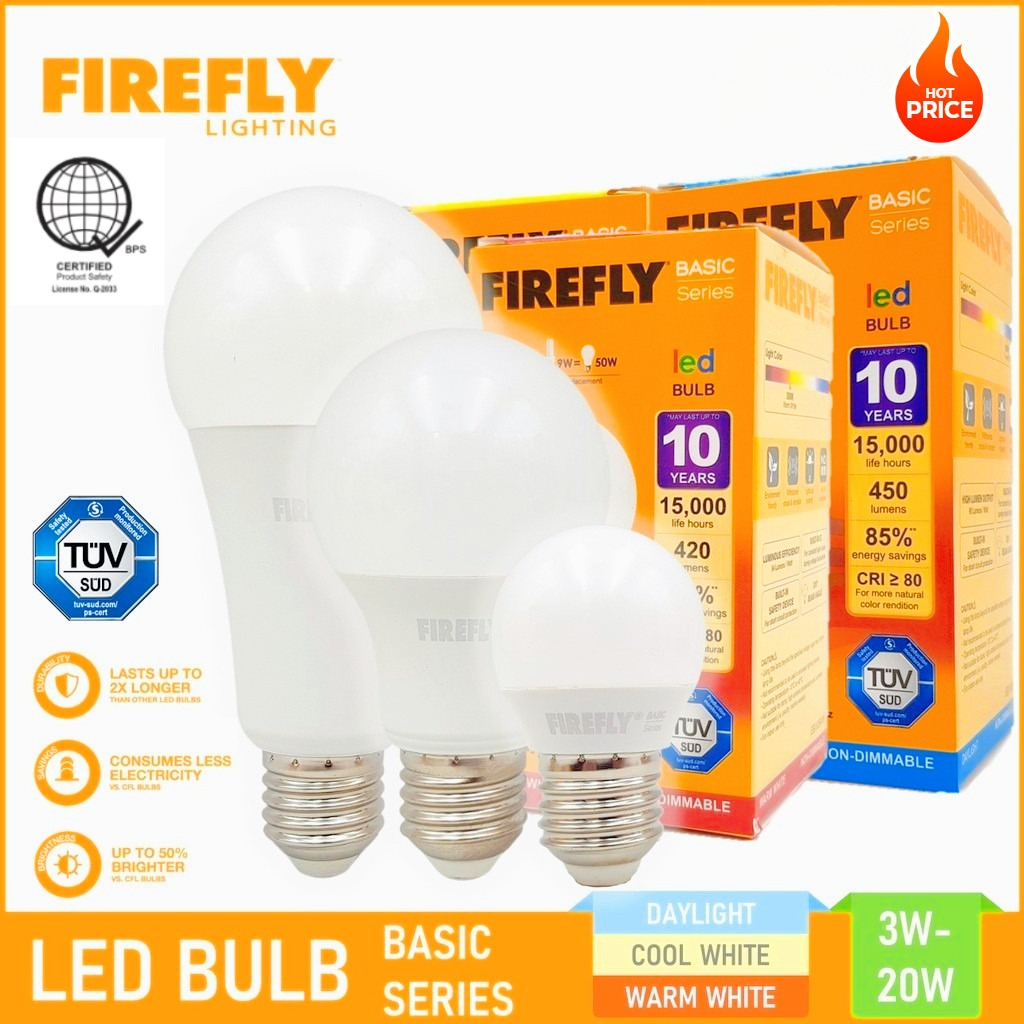 FIREFLY LED BULB - 100% energy saving (3watts up to 25 watts)