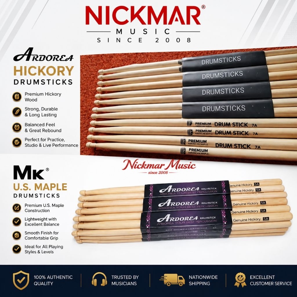 Arborea Drum Stick PREMIUM HICKORY MK U.S MAPLE drumstick UNIFORM WEIGHT 5a 5b 7a x5a x5b