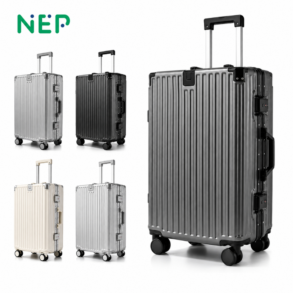 NEP Luggage Aluminum Suitcase with TSA Lock, Hard Shell Lightweight Travel Luggage 20/24/28 7KG 14kg