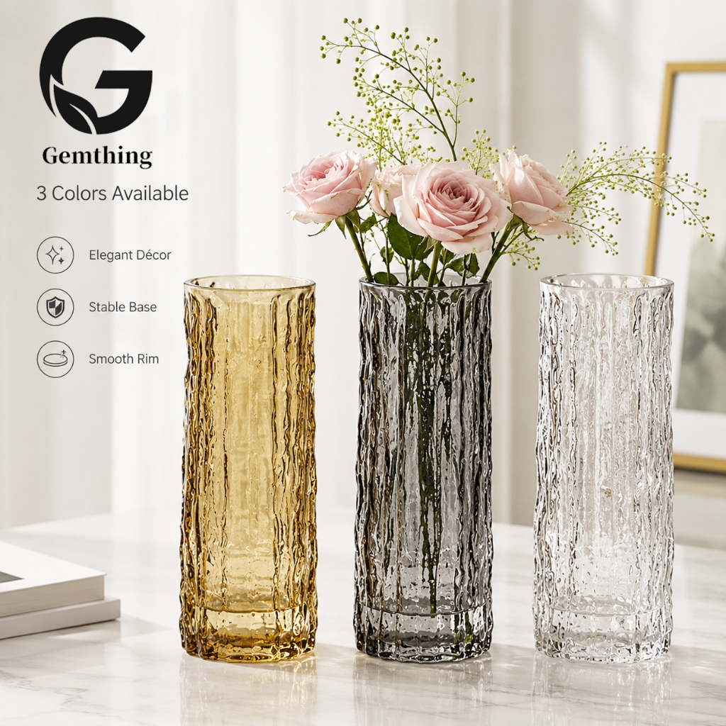 Glass vases living room floral arrangements light luxury glacier glass vases creative bottle bodies