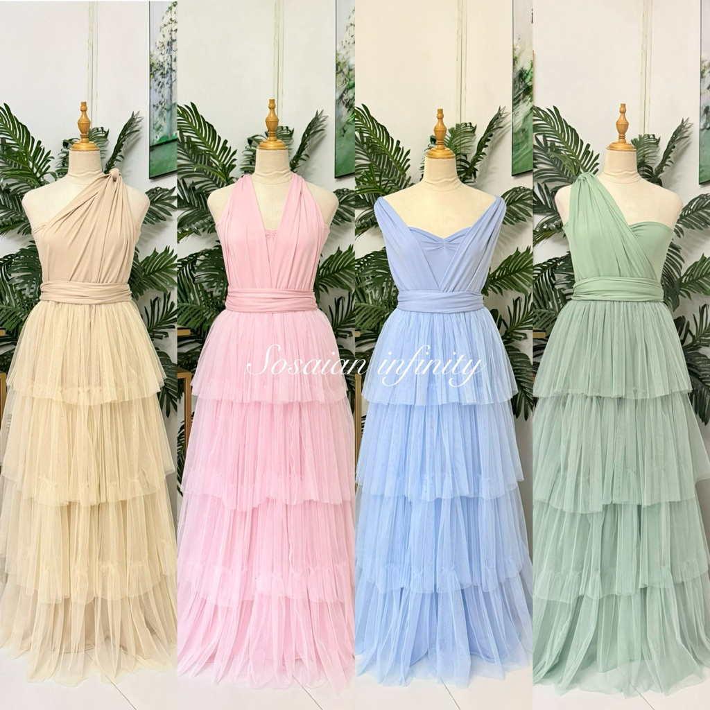 Tiffany Dress /4-layer Ruffled tulle Dress