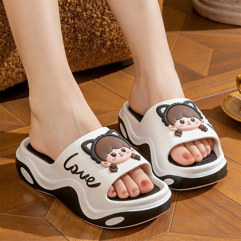 Summer women's slippers thick-soled height-increasing non-slip and cute
