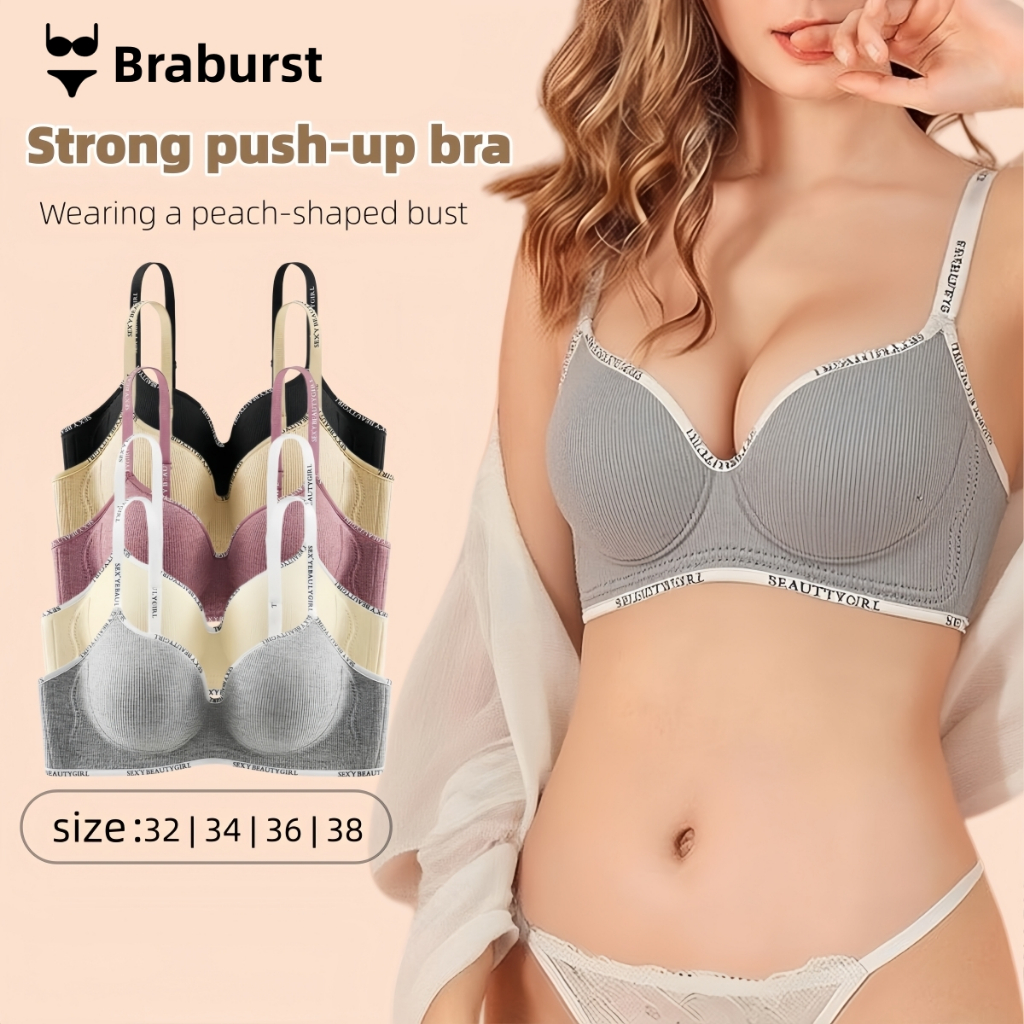 Buy 1 Take 1 Braburst 3CM Thick Cup Seamless Push-up Bra Women Small Chest Plus Non-wire Lingerie