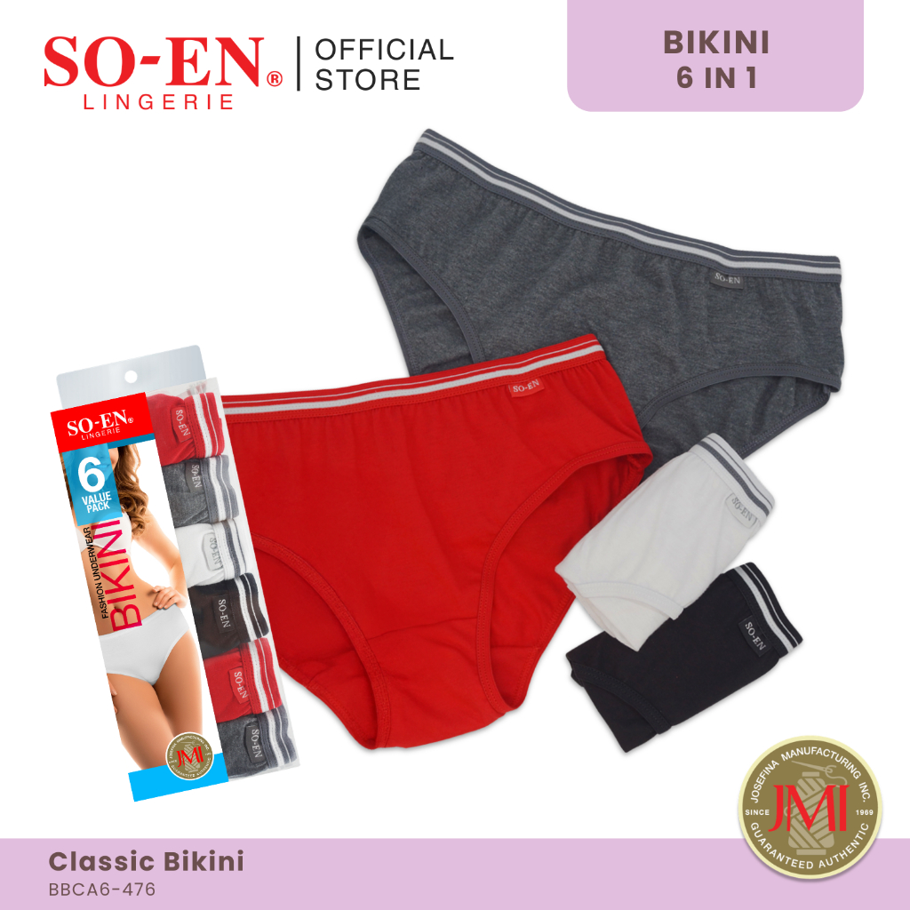 SO-EN BBC Regular 6-in-1 Cotton Blend Bikini Panty Set for Women