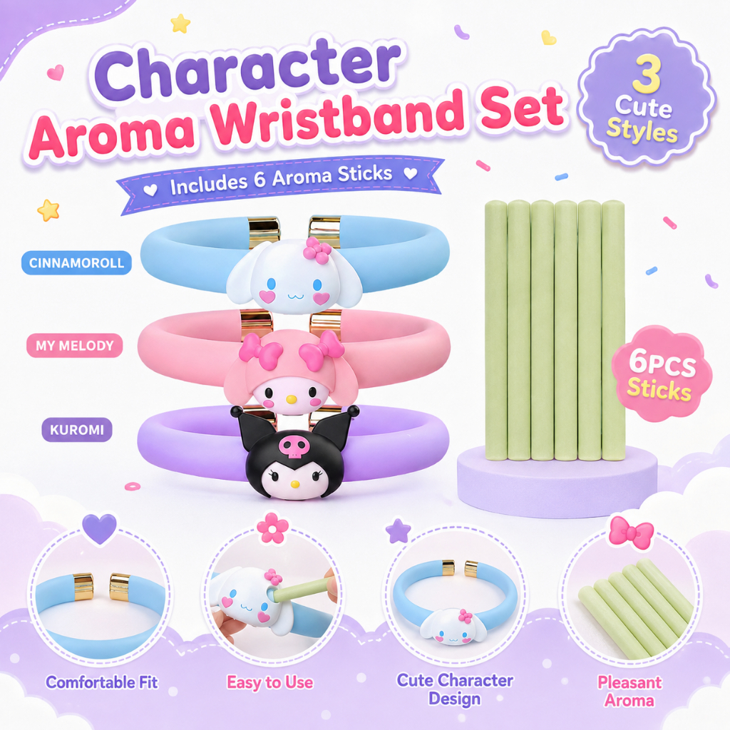 Sanrio Mosquito Repellent Bracelet Kids Adjustable Cartoon Anti Mosquito Wristband Outdoor Travel