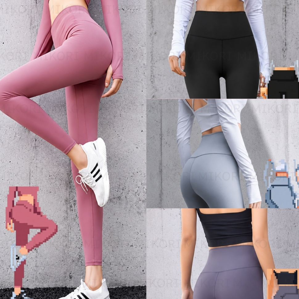 Basic Yoga Leggings Sports Wear Casual High Waist Pants Tights for Women