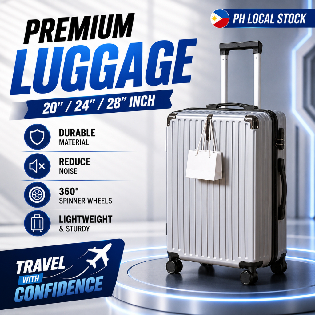 20/24/28 Inch Stackable Hard Shell Trolley Luggage Durable Cabin Carry On Suitcase