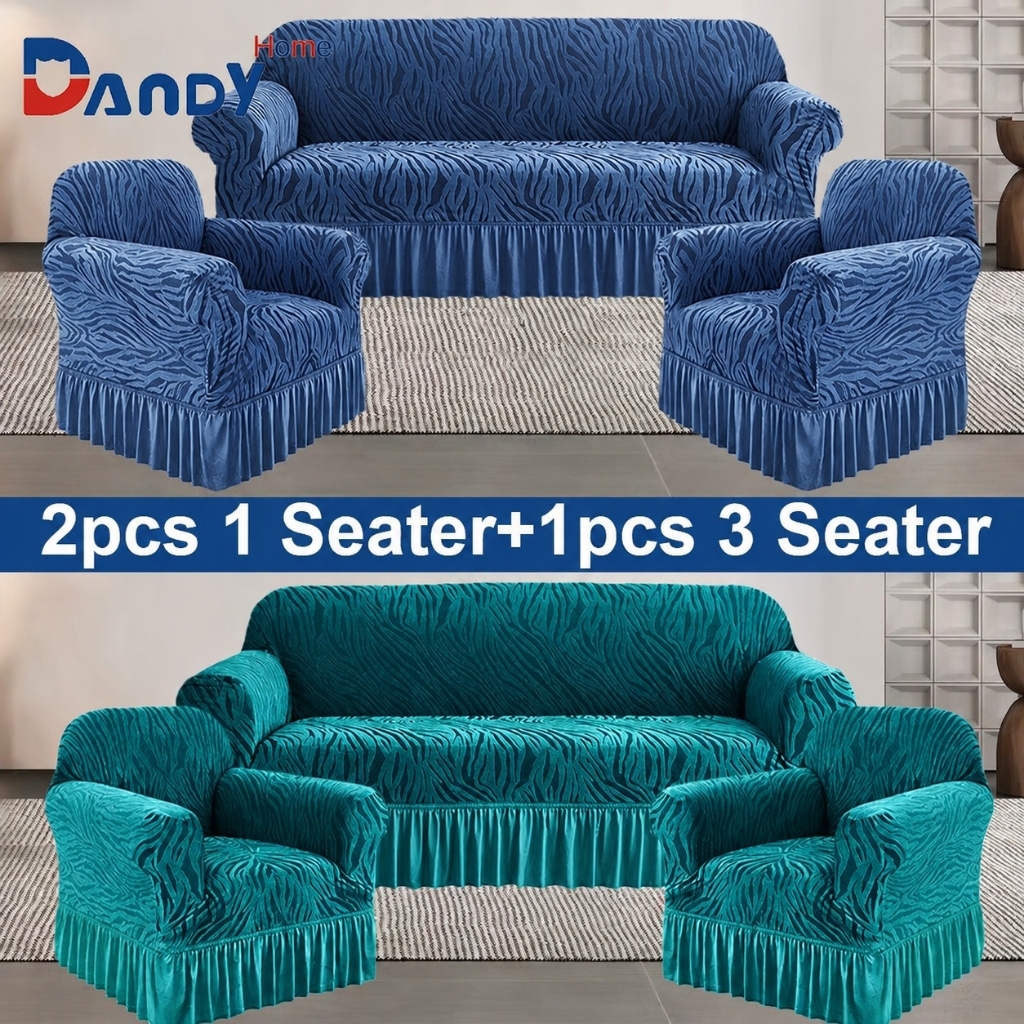 (3 PCS) Jacquard skirt sofa cover 3 pcs thick sofa cover 2 pcs single set and 1 pcs 3 set