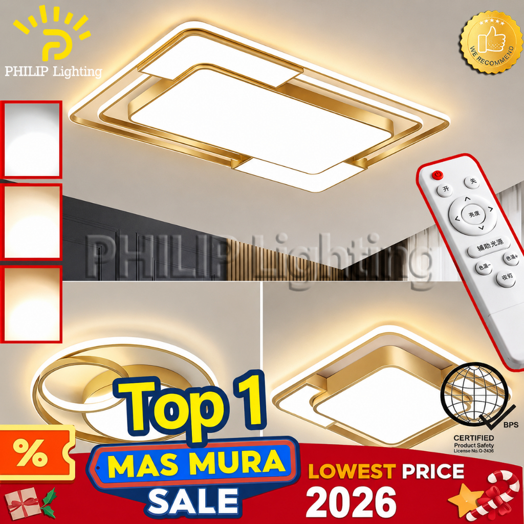 【On Hand】Ceiling Light 3 Color Ceiling Lamp Chandelier Nordic 220W Corridor Light Led Living Room