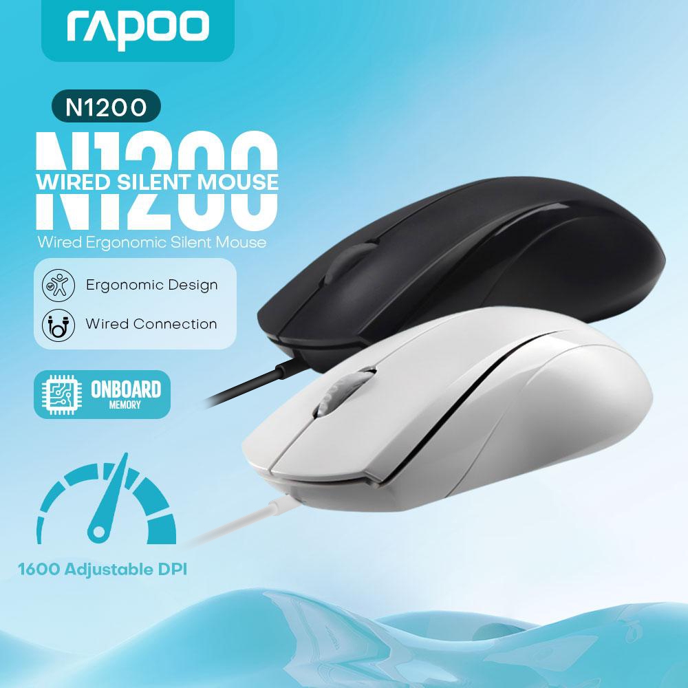 Rapoo N1200 Wired Mouse for Laptop 1000DPI Slient Mouse Computer